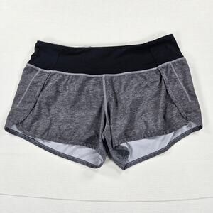 Lululemon Athletica Heathered Gray Zip Pocket Shorts Women's Size 8‎